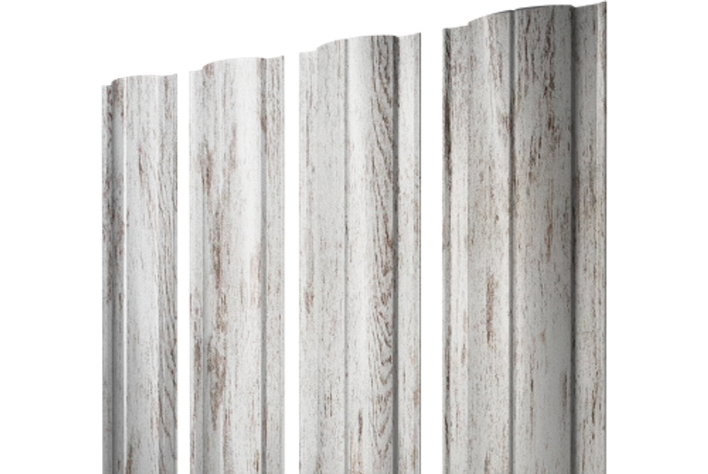 Штакетник Круглый с прямым резом 0,45 Print Elite Snow Wood TwinColor