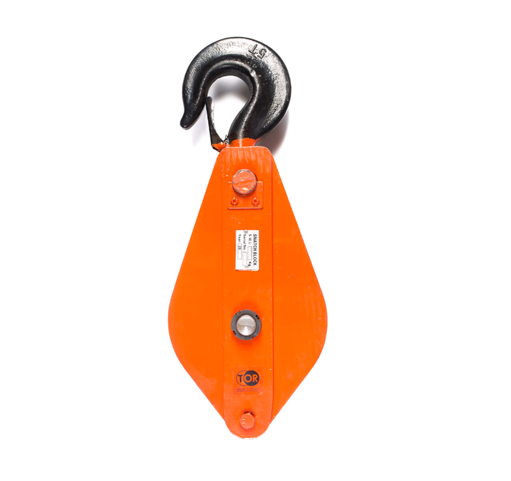 Блок монтажный однорольный с крюком TOR 32 т с откидной щекой
