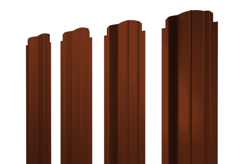 Штакетник П-образный B фигурный 0,45 PE RAL 3009 оксидно-красный