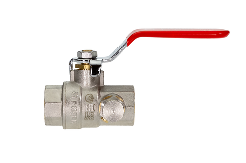 Ридан BVR-DR 065B8319RG — Кран шаровой ГОСТ59553-2021 PN40 DN32 с внутренней резьбой и спускным элементом; Т -20 °С...+110 °С; материал корпуса латунь