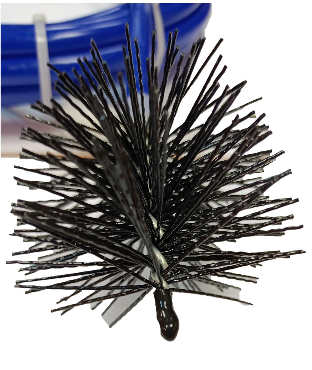 Устройство для удаления засоров в дымоходах спираль 3 в 1 в виниловой оплетке 7,6 метра