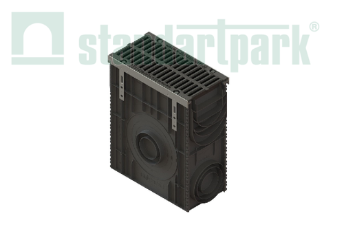 Пескоуловитель PolyMax Drive DN200 h616 пластиковый с решеткой щелевой чугунной кл.D400 (к-т)