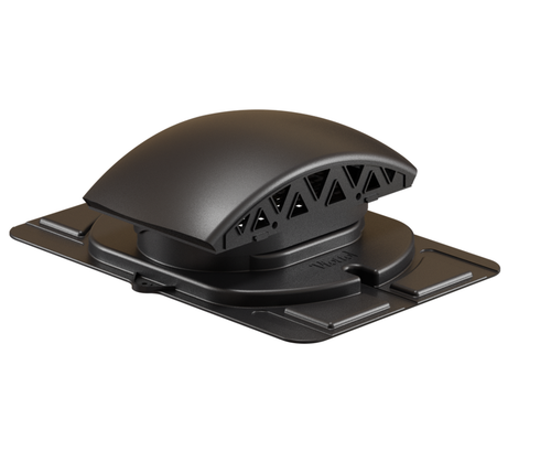 Вентилятор подкровельного пространства с универсальным проходным элементом, черепаха 460/352/145 черный RAL 9005