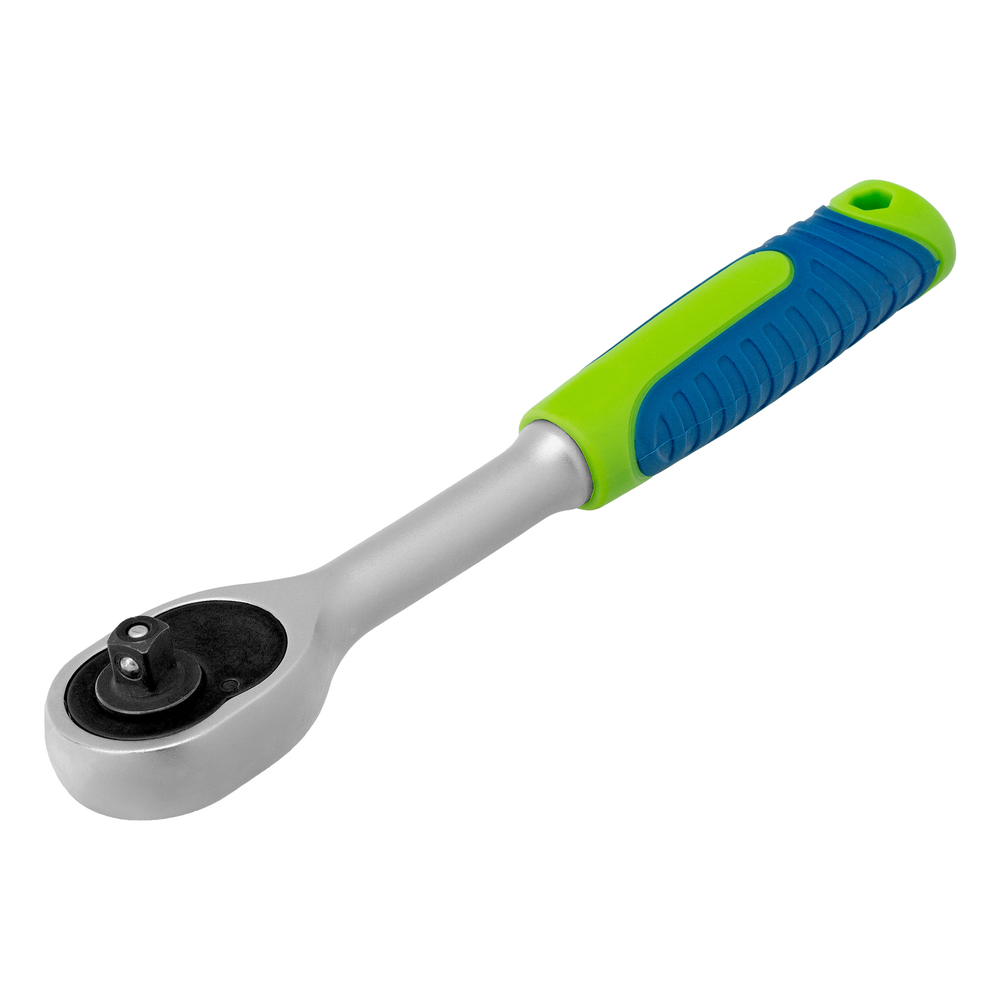 Ключ-трещотка 1/4", 45 зубьев, с быстрым сбросом, матовый хром Сибртех