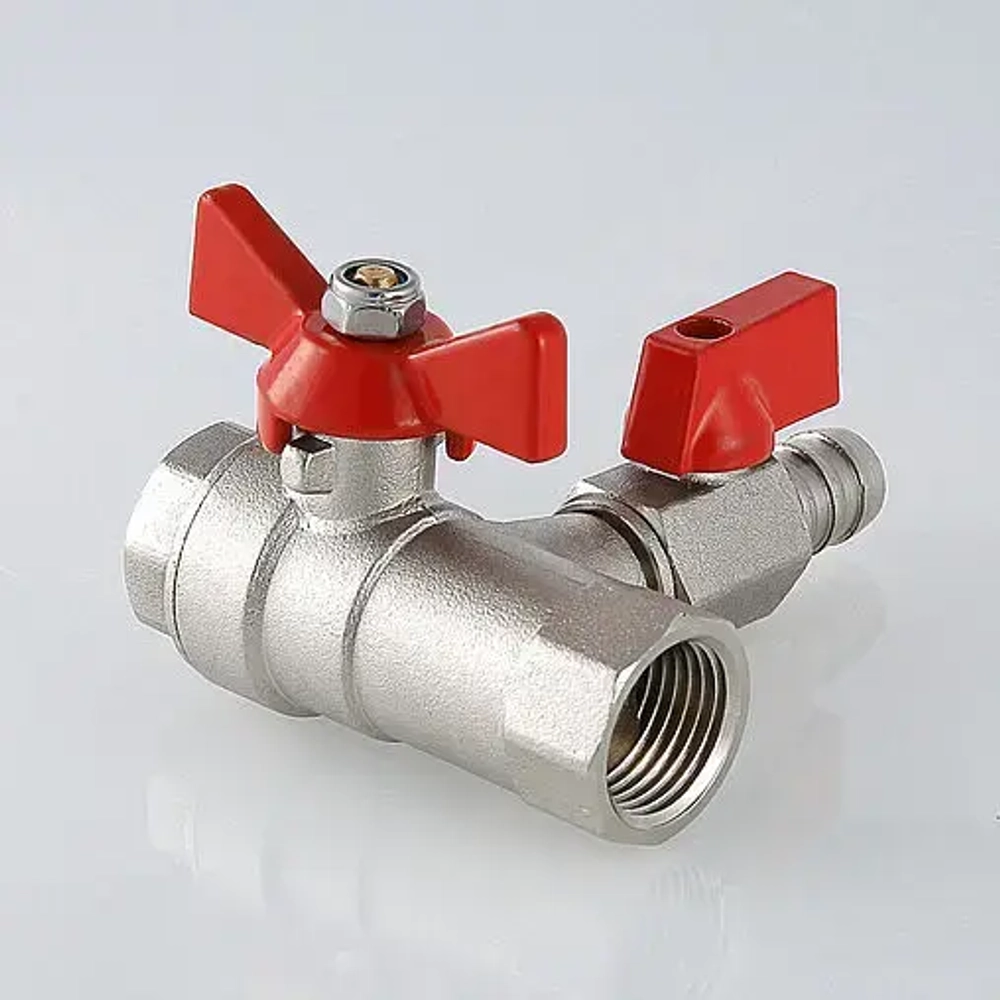 Кран шаровый с дренажем и обратным клапаном ½"в x ½"в x ¼"в x 14ш Valtec VT.248.N.04