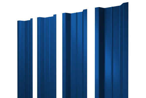Штакетник П-образный В с прямым резом 0,5 PE RAL 5005 сигнальный синий
