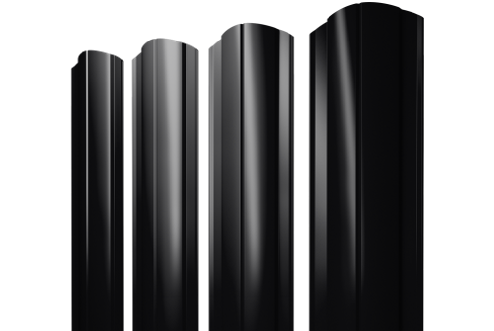 Штакетник Круглый фигурный 0,5 PurPro RAL 9005 черный