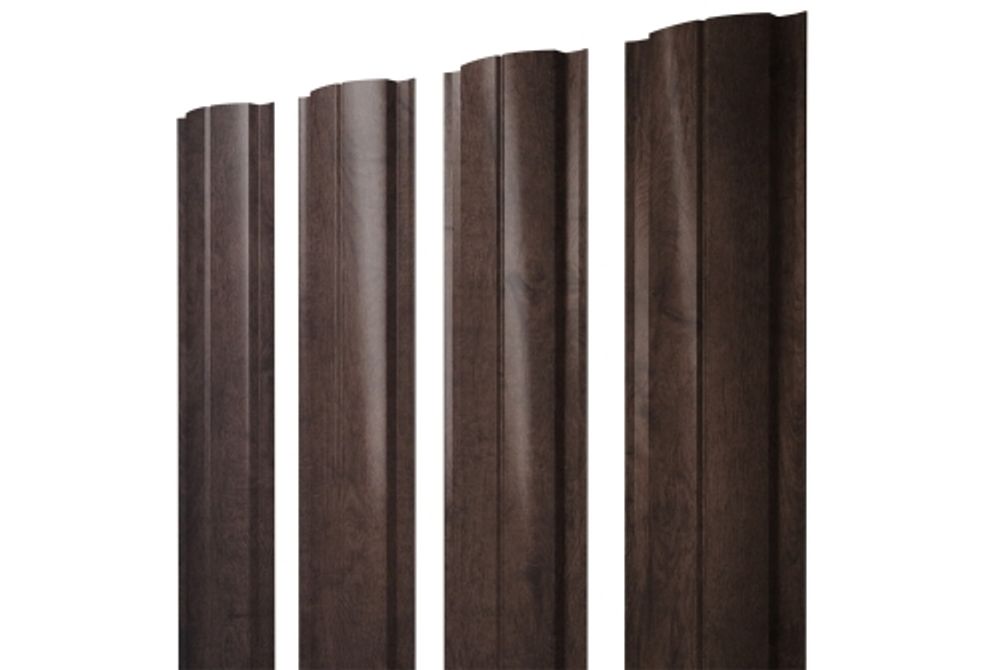 Штакетник Полукруглый Slim с прямым резом 0,45 Print Elite Antique Wood TwinColor