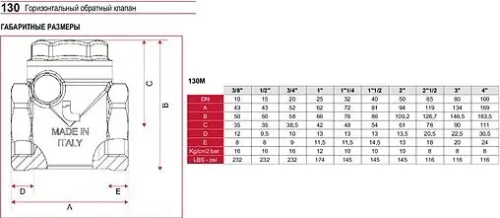 Клапан обратный поворотный 1½"в x 1½"в Itap Clapet 1300112M