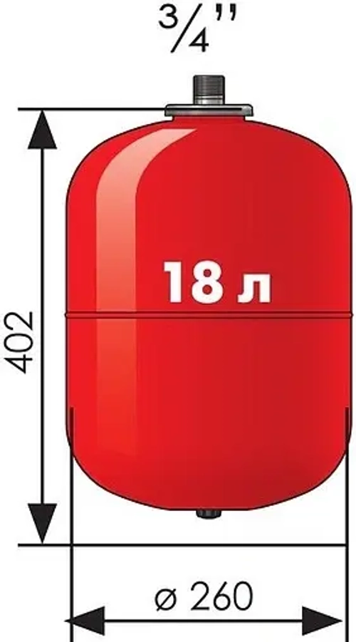 Расширительный бак Джилекс 18 П 5 бар 7819