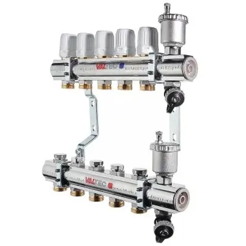 Группа коллекторная без расходомеров 7 отводов 1"в/в x ¾"ек Valtec VTc.594.EMNX.0607