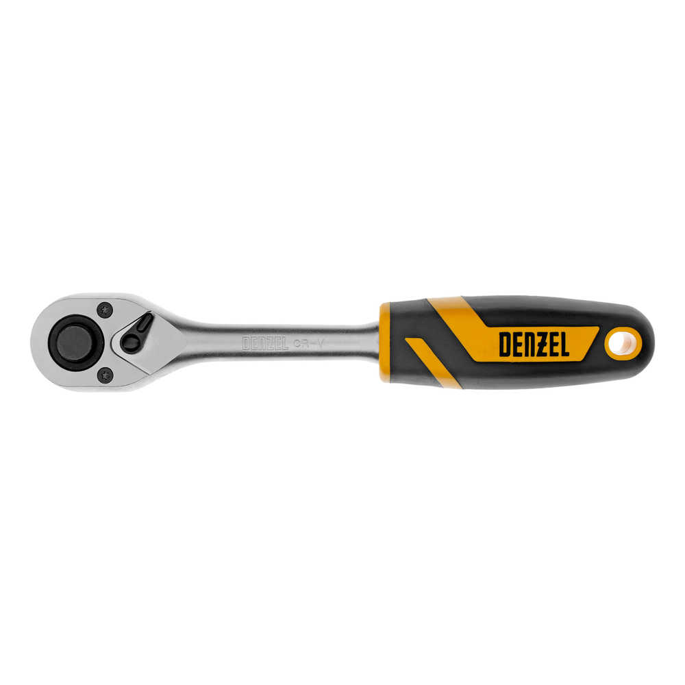 Ключ-трещотка 1/2", 90 зубьев, с быстрым сбросом, CrV Denzel