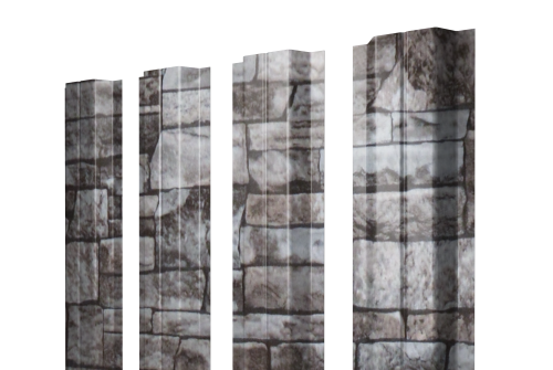 Штакетник П-образный A с прямым резом 0,45 Print Elite Fine Stone TwinColor