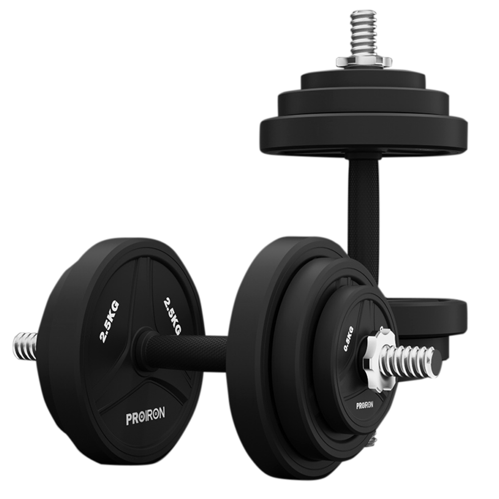 Гантели разборные обрезиненные 2шт по 10кг ProIron от ГЕЛЕОС