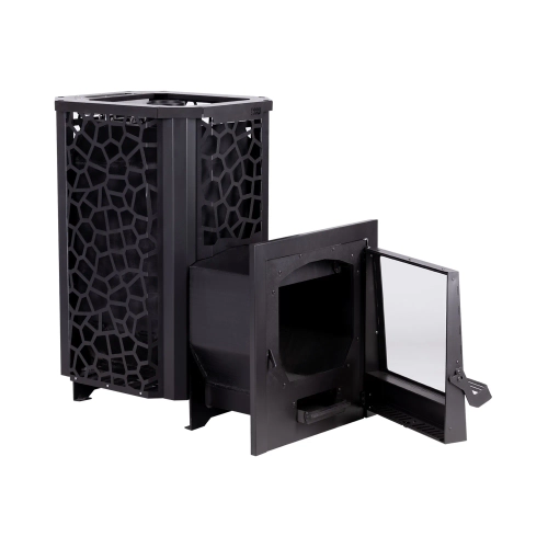 Печь для бани Сталь-Мастер HARD 30L Саванна Панорама 2025 со стеклом закрытая каменка дровяная