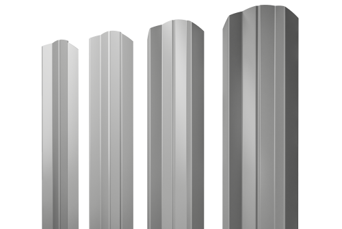 Штакетник М-образный А фигурный 0,5 Satin RAL 9006бело-алюминиевый