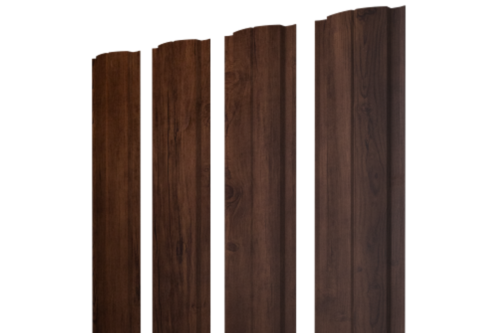 Штакетник Полукруглый Slim с прямым резом 0,45 Print Premium Cherry Wood Fresh TwinColor