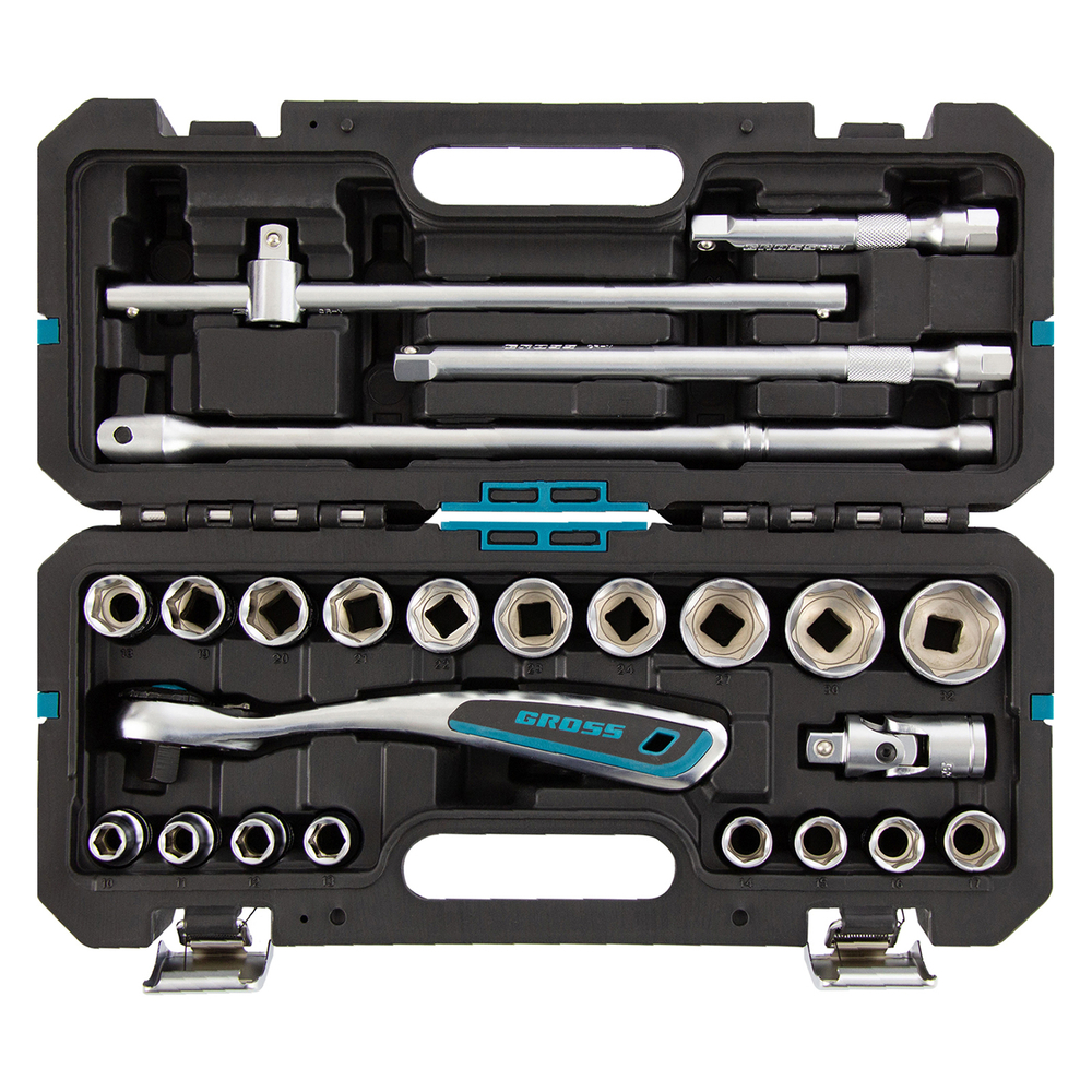 Набор инструментов, 1/2", CrV, 120 зубьев, 24 предмета Gross