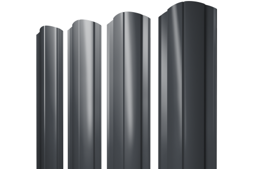 Штакетник Круглый фигурный 0,5 Satin RAL 7024 мокрый асфальт