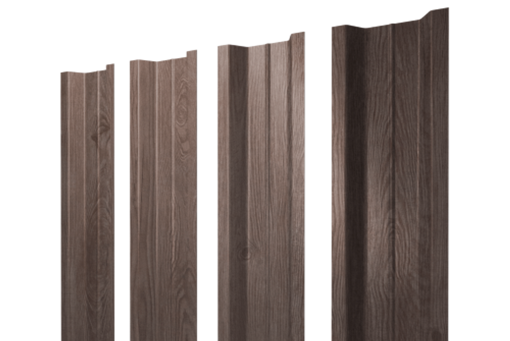 Штакетник П-образный В с прямым резом 0,45 Print Elite White Wood TwinColor