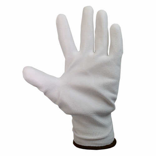 WDK-PU01W/XL, 1 пара, размер XL, Перчатки БЕЛЫЕ защитные эластичные из нейлона с покрытием