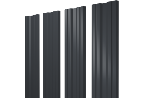 Штакетник Twin с прямым резом 0,5 Velur X RAL 7024 мокрый асфальт