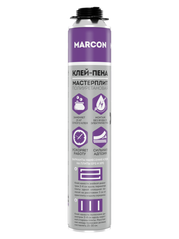 Клей-пена MARCON профессиональный &quot;МАСТЕРПЛИТ&quot; для теплоизоляционных плит