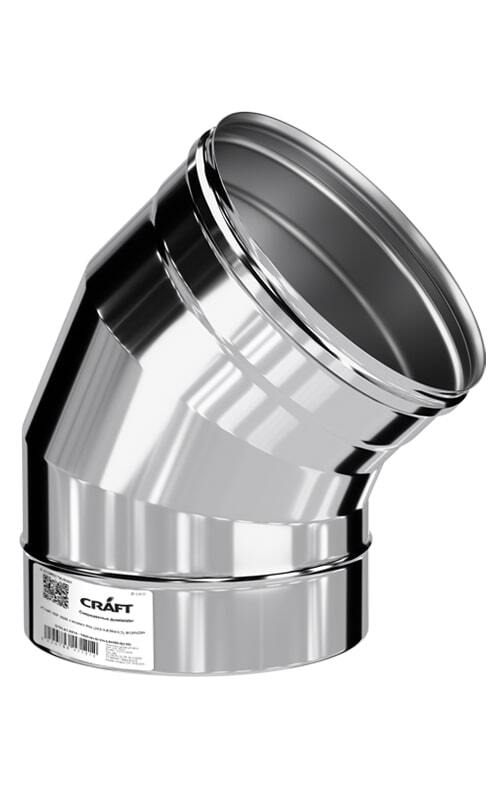 Колено Craft угол 135°, нержавеющее (316/0,8мм), ф150