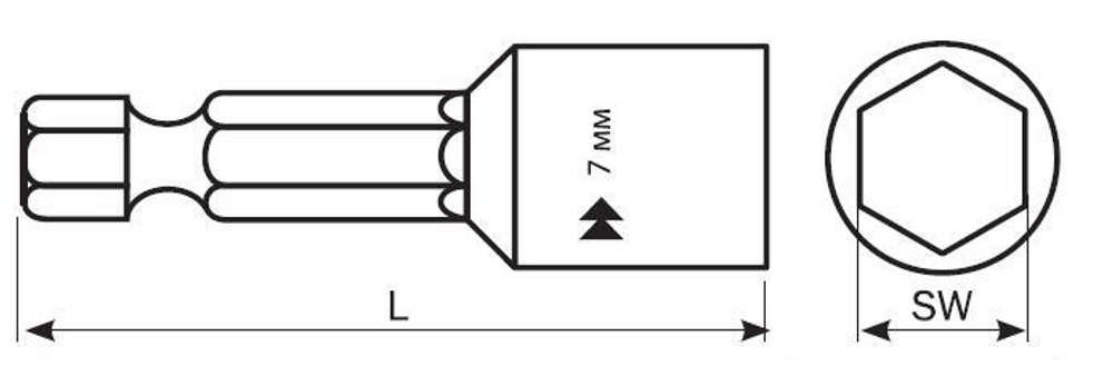 Насадка шестигранная магнитная М7 HARPOON