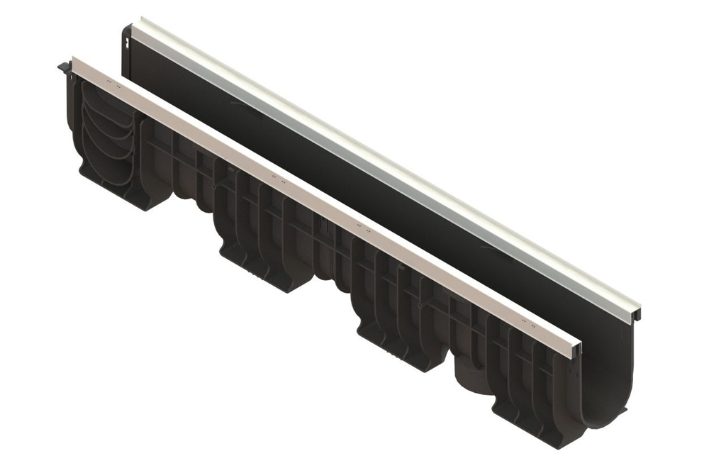 Лоток водоотводный пластиковый PolyMax Basic DN100 h200
