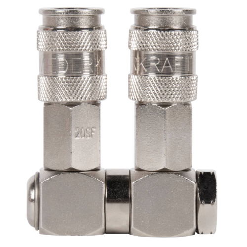 WDK-83RL Разветвитель пневматический с вращающимися соединениями, вход с резьбой 1/4" (F), 2 выхода