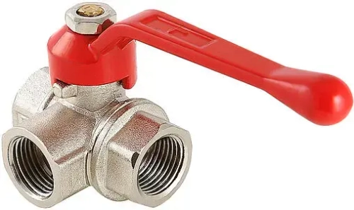 Кран шаровый трехходовой/L ½"в x ½"в x ½"в Valtec VT.360.N.04