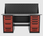 Верстак двухтумбовый 4 ящиков /5 ящиков с экраном 1800*700 красный GAROPT, GT1800Y4Y5PP.red