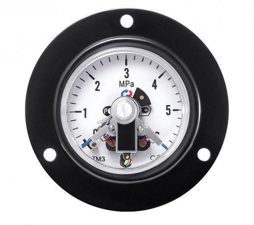 Мановакуумметр Росма ТМВ-31GТКП.G5 (-G.1-2.4МПа) G1/4″ 2.5, общетехнический 63мм, тип ТМВ-31GТ, осевое присоединение, передний фланец, с электроконтактной приставкой V, резьба G1/4″, класс точности 2.5