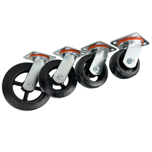 Опора поворотная колесная большегрузная HITCH 152*50 резина черная SCd63