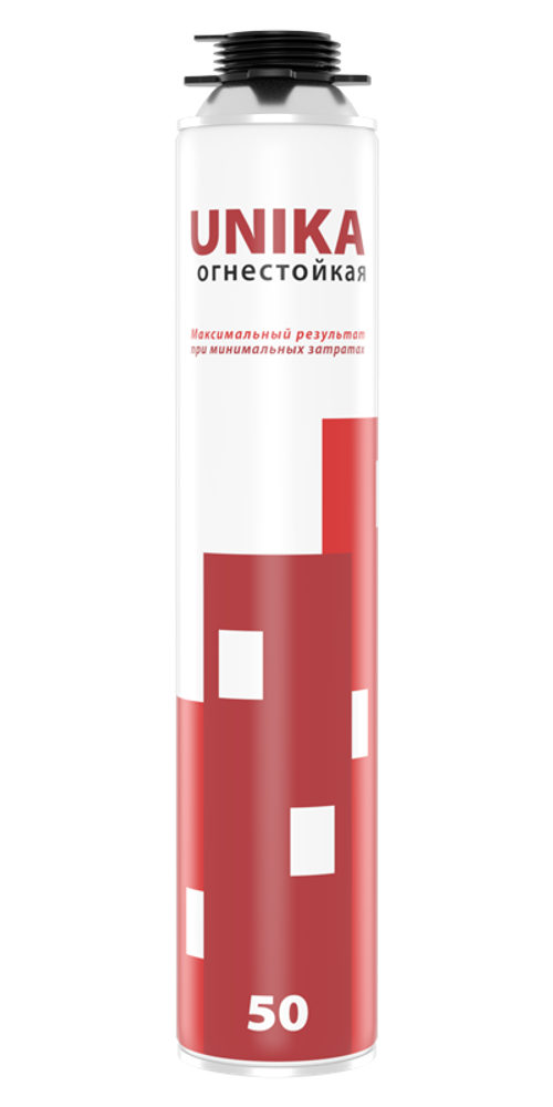 Пена огнестойкая монтажная UNIKA -10 до +35 ºС 850 гр, 1000 мл