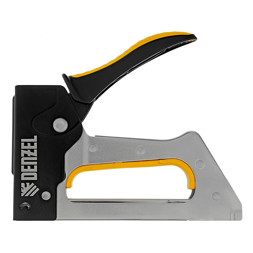 Степлер металлический, скобы в комплекте, 2К рукоятка, тип 53, 6-10 мм Denzel