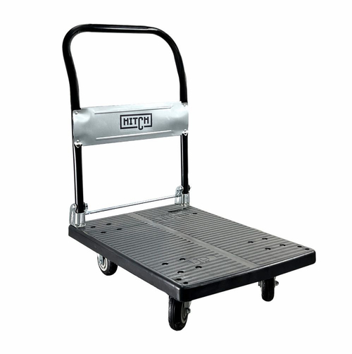 Тележка ручная платформенная пластиковая HITCH 175кг 720*460 колеса резиновые 100мм
