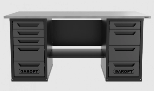 Верстак двухтумбовый 4 ящиков /5 ящиков 1800*700 серый GAROPT, GT1800Y4Y5.grey