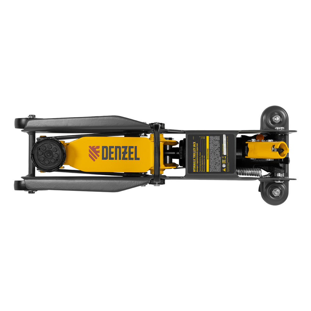 Домкрат гидравлический подкатной, 2 т, 135-385 мм, в пласт. кейсе Denzel