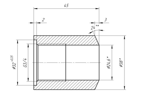 Ридан 084H6012R — Штуцер с прокладкой для ELS 1.1 (резьба G3/4'' — сварка)