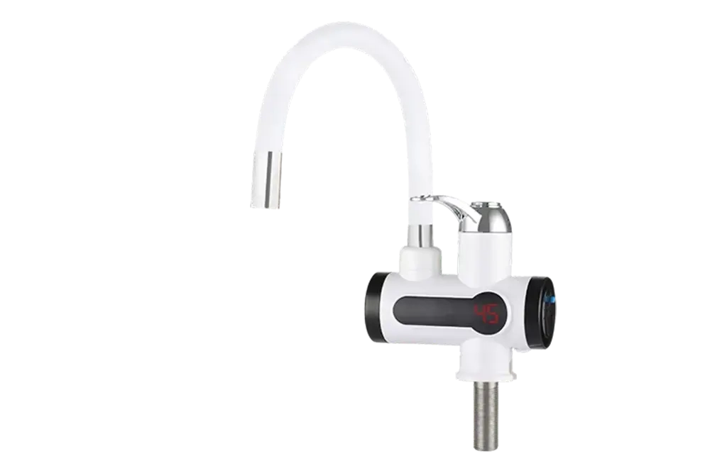 Проточный кран-водонагреватель UNIPUMP BEF-008AF с дисплеем и гибким изливом (силикон)