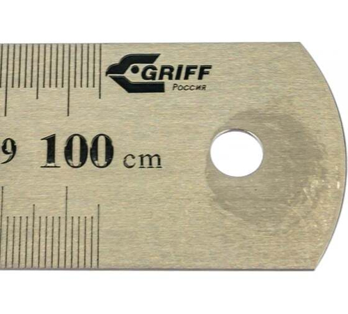 Металлическая линейка с двусторонней шкалой 1000х35х1.5 мм GRIFF D112020