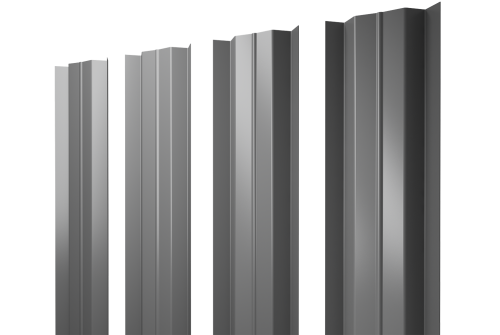 Штакетник М-образный В с прямым резом 0,45 PE RAL 9006бело-алюминиевый