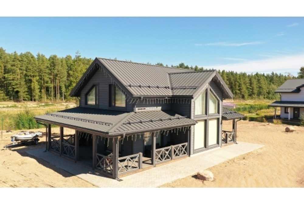Кликфальц mini Grand Line 0,5 GreenCoat Pural BT, matt с пленкой на замках RR 32 темно-коричневый (RAL 8019 серо-коричневый)