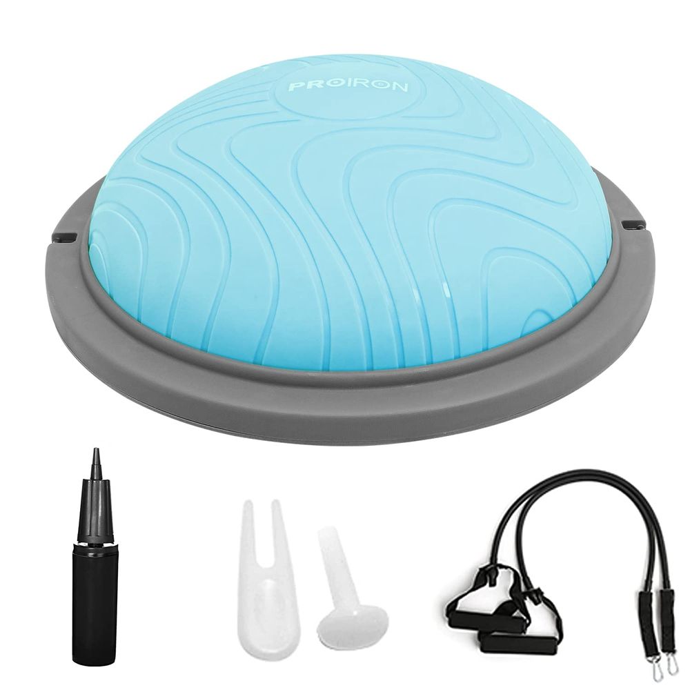 Балансировочная платформа с эспандерами 47см, синяя ProIron от ГЕЛЕОС