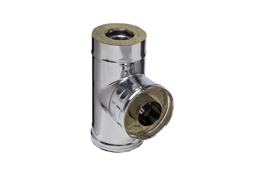 Тройник Феррум утепленный угол 90° нержавеющий (304/0,8мм)/зеркальный, ф115/200, по воде