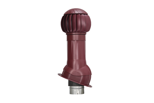 Комплект вентиляции Gervent для кровли фальцевой и гибкой черепицы, 160 мм, труба изолированная 125 мм, RAL 3005, красное вино