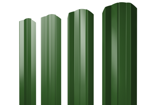 Штакетник М-образный А фигурный 0,45 PE RAL 6002 лиственно-зеленый