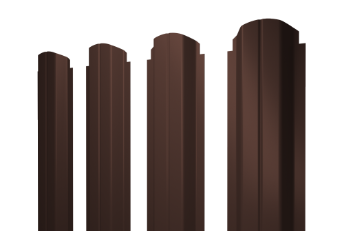 Штакетник П-образный А фигурный 0,5 Satin Matt TX RAL 8017 шоколад